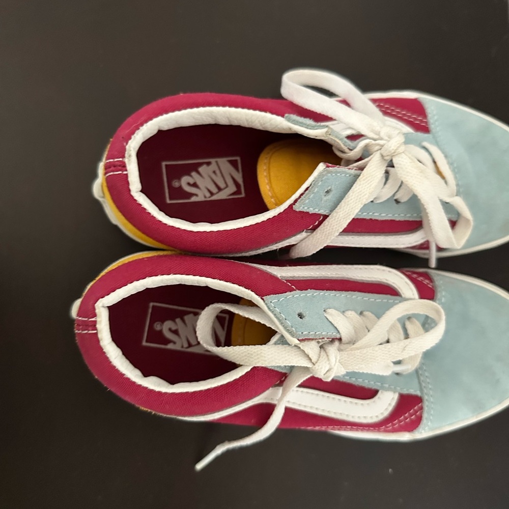 Vans Red Sneakers with Yellow Lining